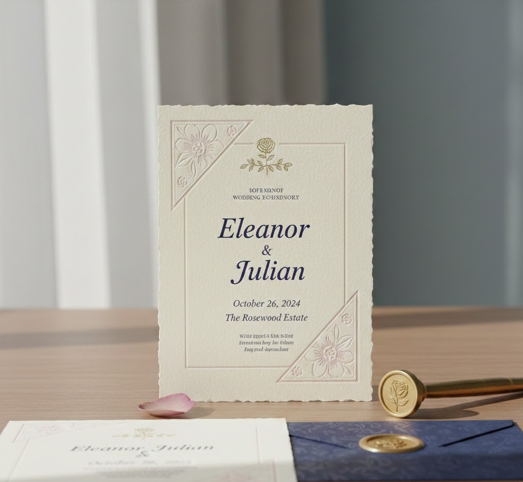 Elegant wedding invitation card